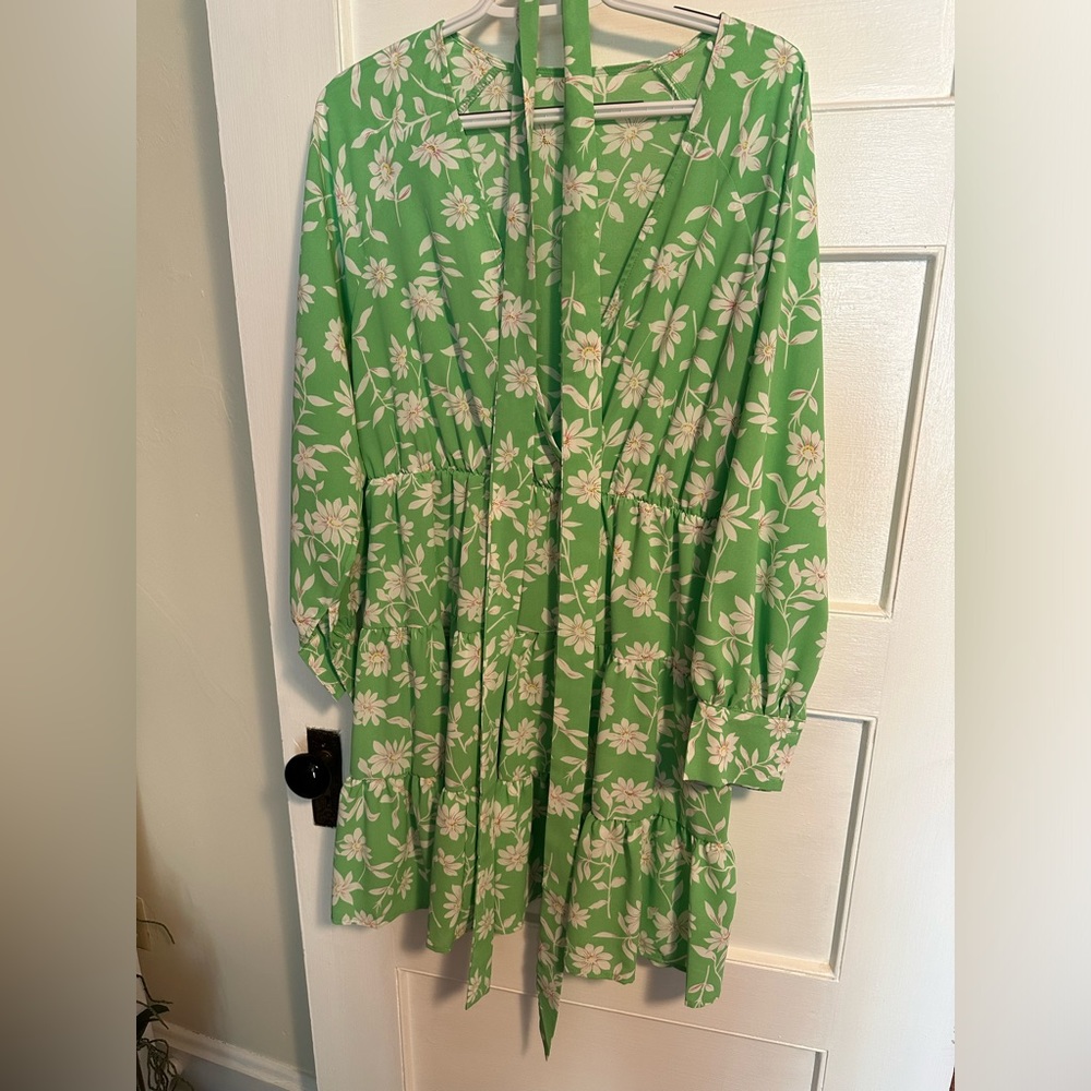 SHEIN wrap belt spring dress